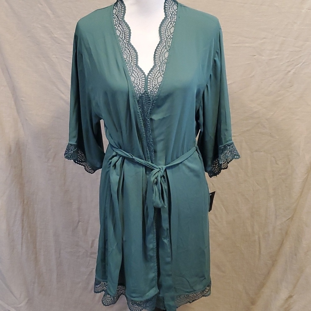 I.N.C. Green Lace Robe SZ MD